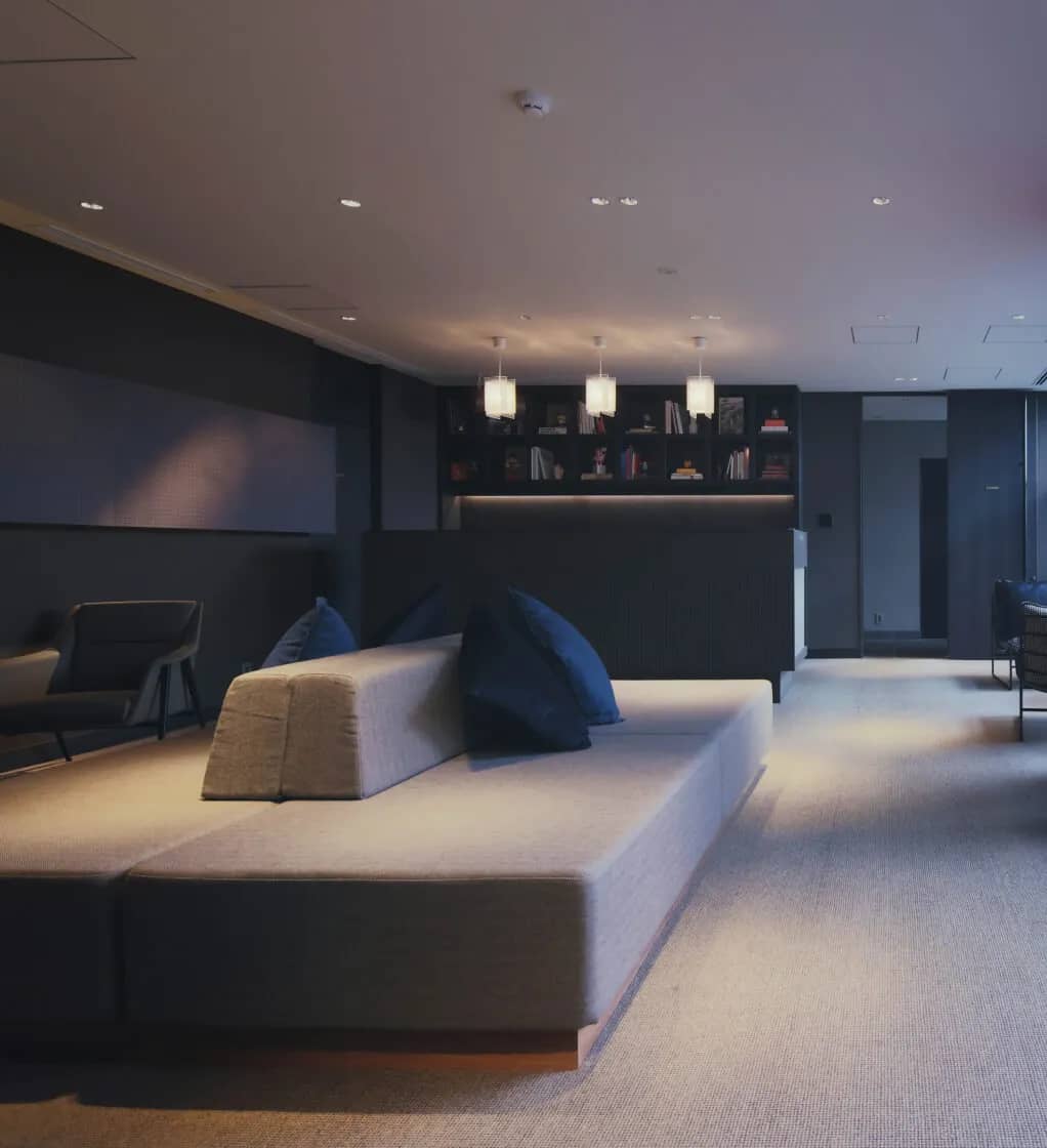 A shared lounge inside a Kabin hotel